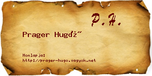 Prager Hugó névjegykártya